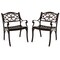 Costway 2/4 PCS Cast Aluminum Patio Chairs Set of 2 Outdoor Dining with Armrests & Curved Seats Bronze